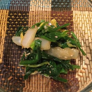 白菜とほうれん草の辛子ごまポン酢和え